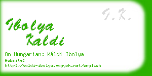 ibolya kaldi business card