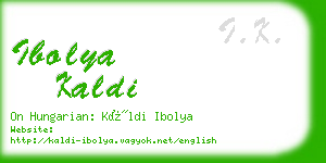 ibolya kaldi business card